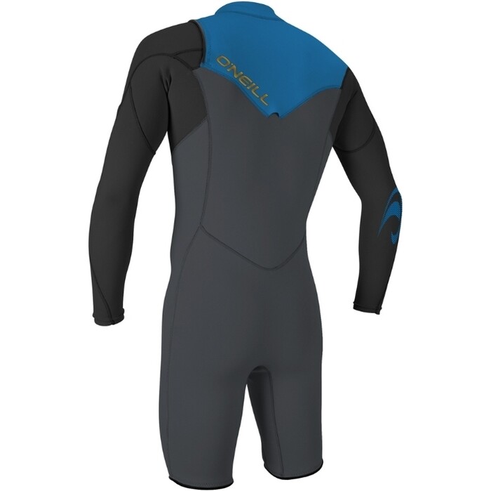 2024 O'Neill Mens Hammer 2mm Chest Zip Long Sleeve Shorty Wetsuit 4928 - Graphite / Black / Ocean